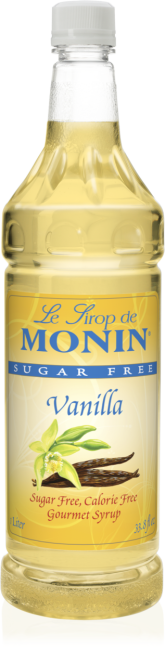 Monin Vanille sans sucre 700 ml + Caramel sans sucre 700 ml + 2 x pompe à  sirop
