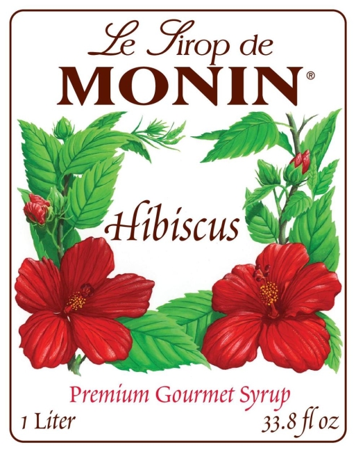 Le Sirop de Monin BLACKBERRY HIBISCUS Premium Gourmet Syrup - 33.8 fl oz.