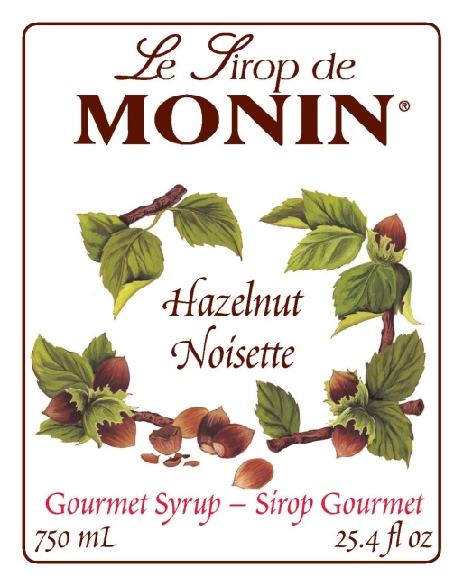 Monin Hazelnut Coffee Syrup - 750 ml bottle